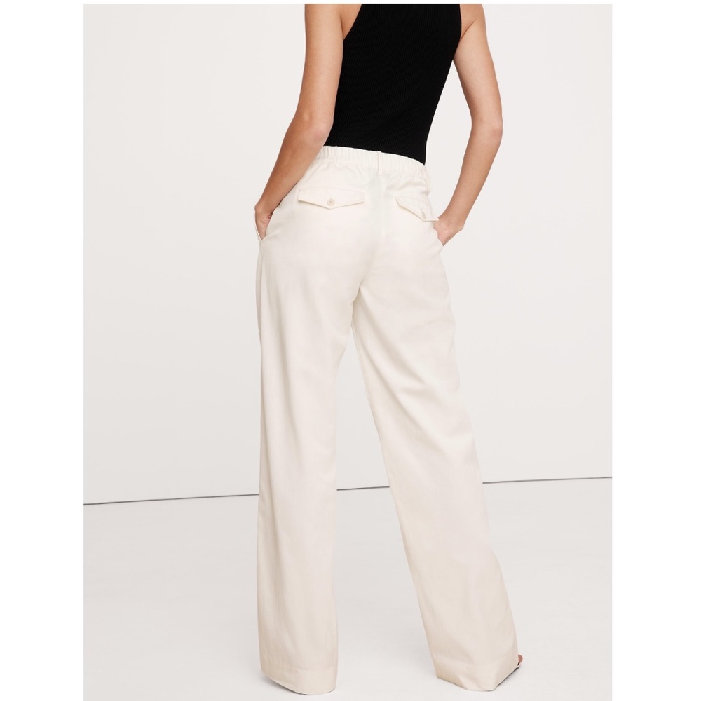 NWT Banana Republic The Everyday Wide-Leg Pant | Iced Vanilla Ivory - Picture 5 of 8